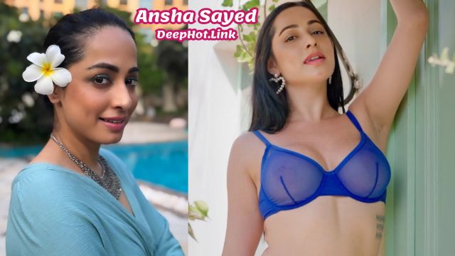 Ansha Sayed blue bra panties cleavage sexy thigh xxx navel