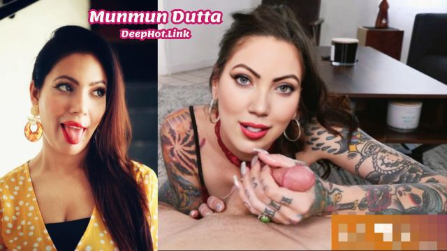 Munmun Dutta Licking Balls Blowjob White Cock Sexy Fake