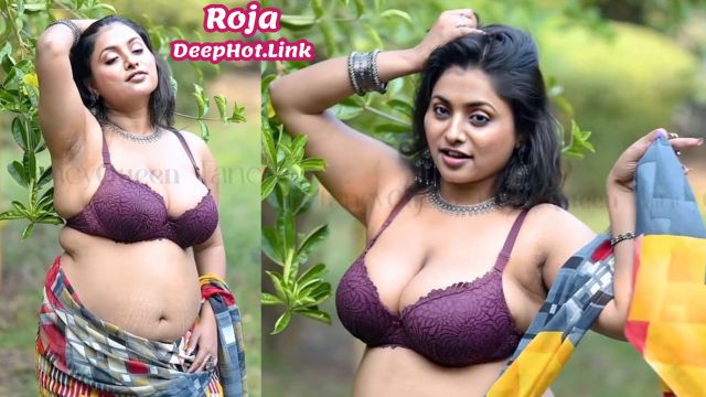 Roja Hot Bra Cleavage Shaved Armpit Saree Without Blouse