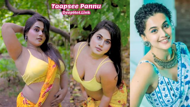 Taapsee Pannu Yellow Sleeveless Blouse Cleavage Shaved